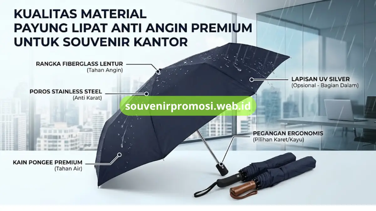 Material Payung Lipat Anti Angin Premium untuk Souvenir Kantor