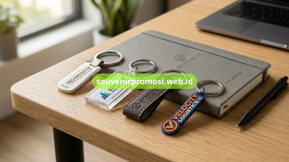 Contoh Merchandise Gantungan Kunci Promosi Kantor