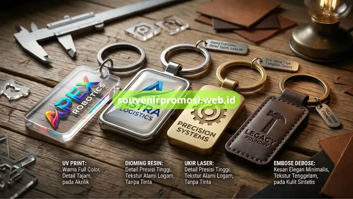 Detail Material Gantungan Kunci Custom Perusahaan