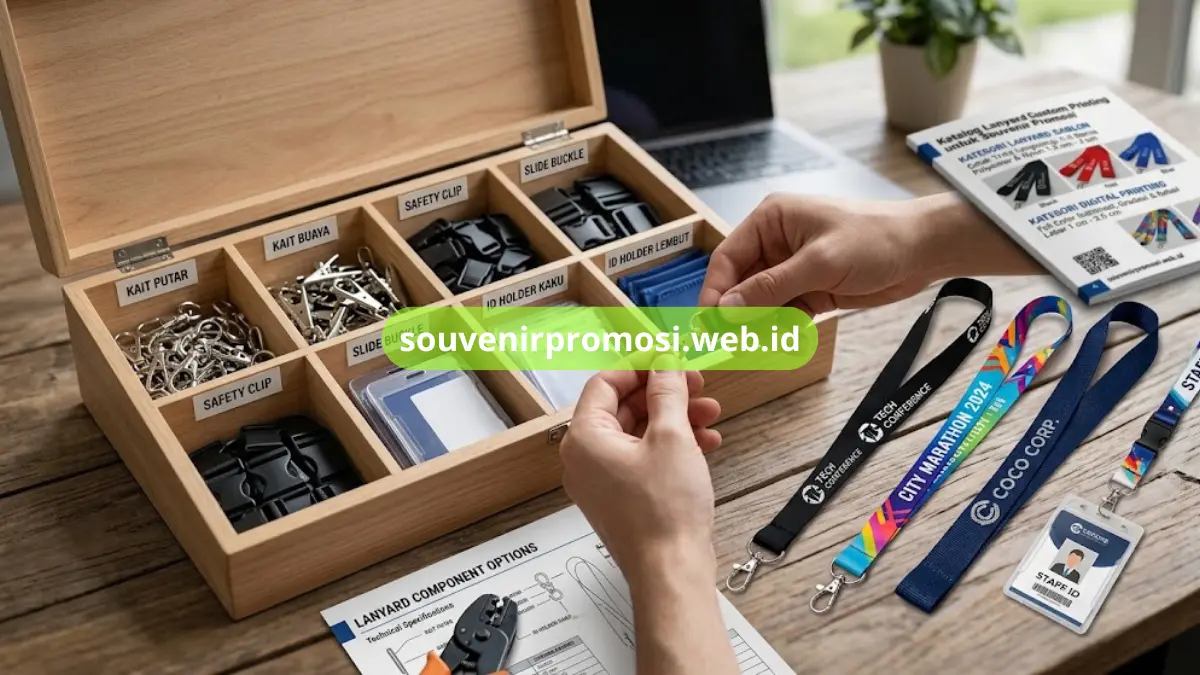Komponen Aksesoris Souvenir Lanyard Custom Printing