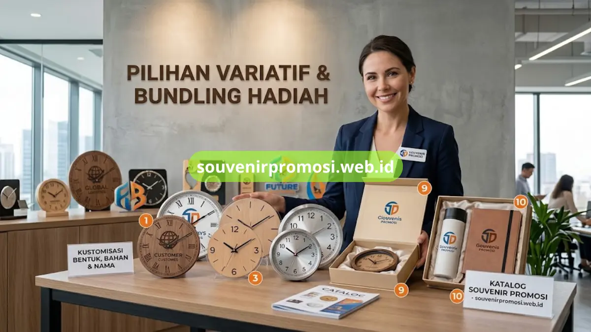 Paket Bundling Jam Dinding Custom Souvenir Promosi