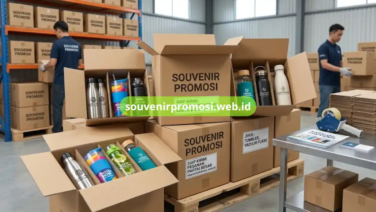 Proses Pesanan Partai Besar Botol Minum Custom Souvenir Promosi