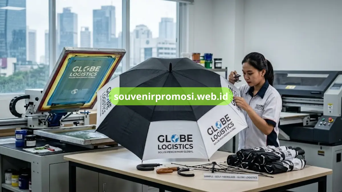 Proses Sablon Vendor Payung Promosi Jakarta