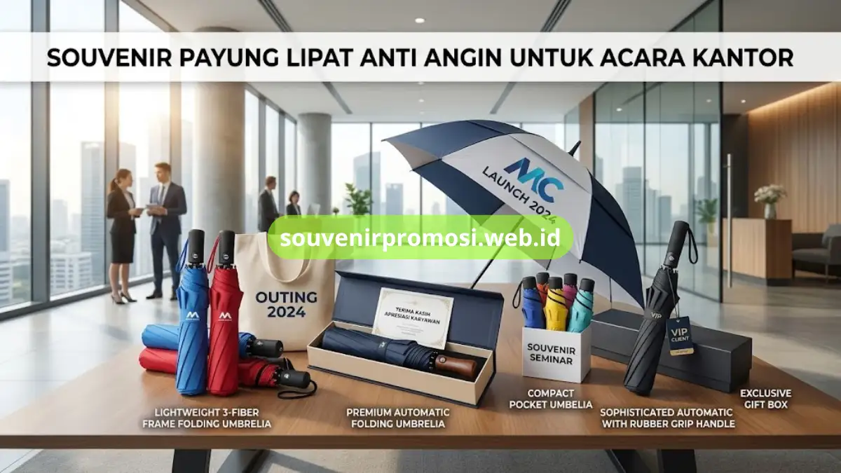Souvenir Payung Lipat Anti Angin untuk Acara Kantor