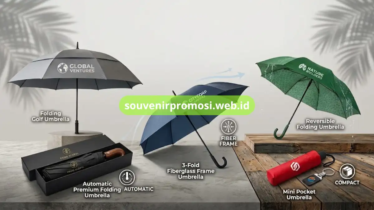 5 Ide Souvenir Promosi Payung Lipat Anti Angin untuk Kantor